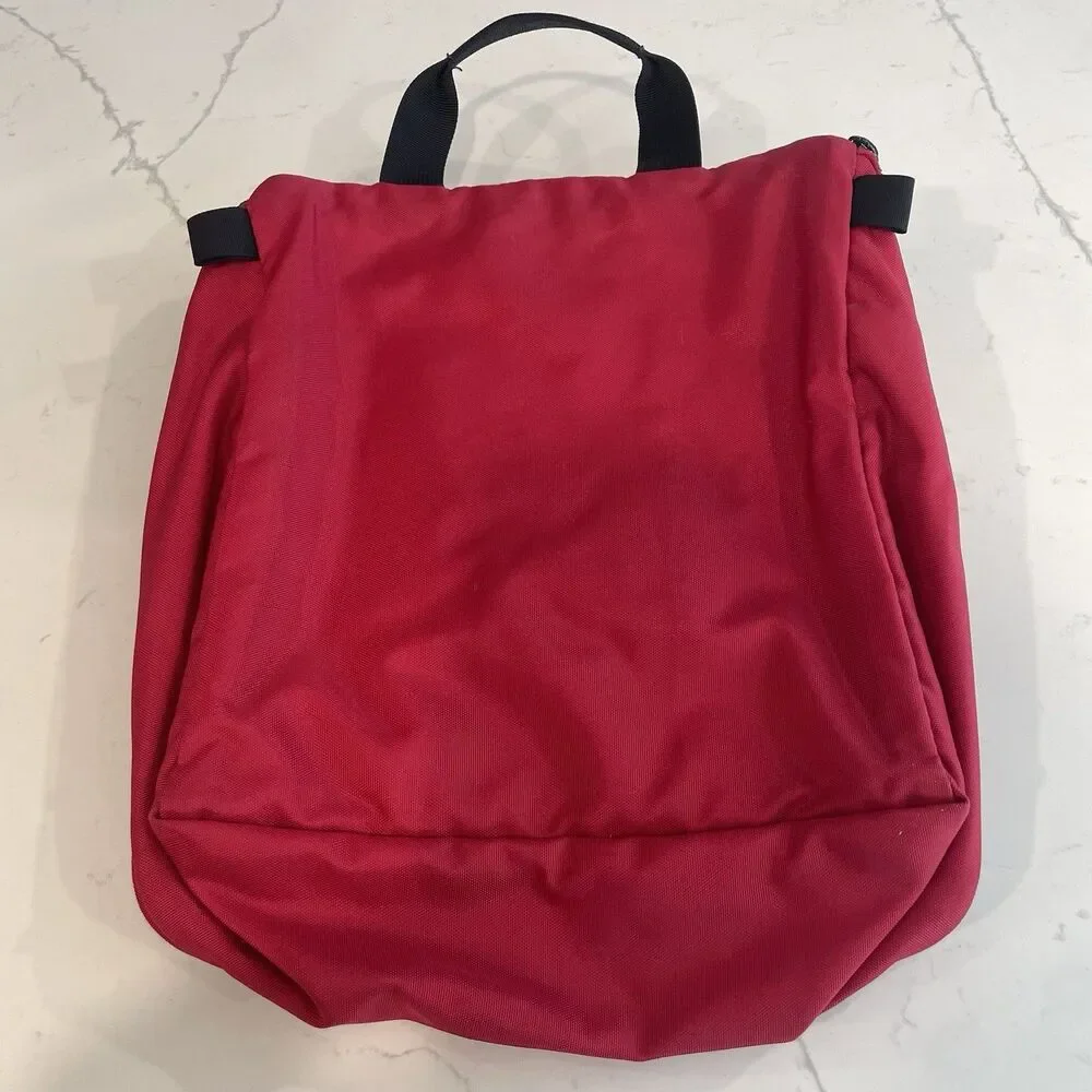 L.L. Bean Personal Organizer Toiletry Bag Large Hanging Travel Kit Red Nylon